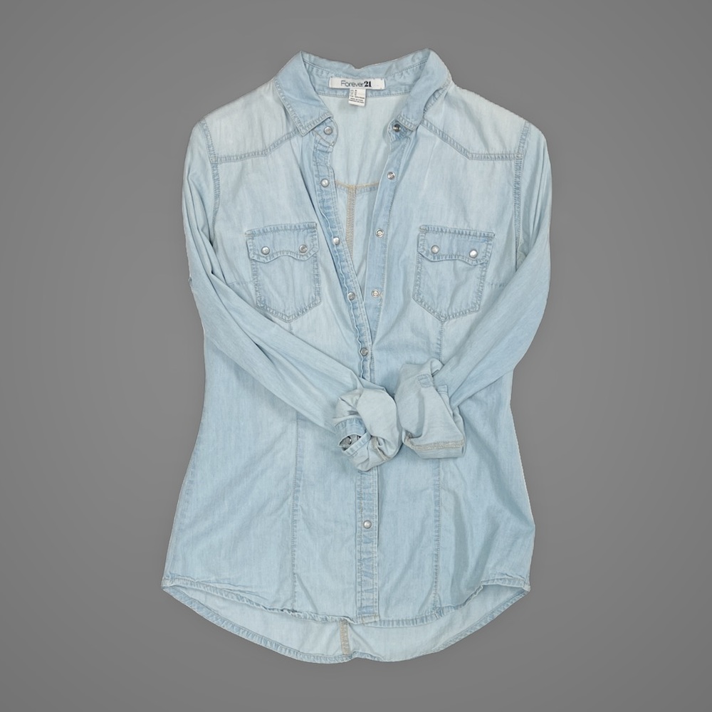 Forever 21 Denim Button Up Shirt